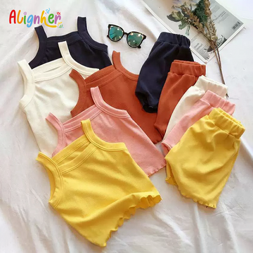 Toddler Girls Summer Outfit | 2-Piece Top and Shorts Set