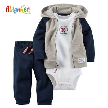 Baby Boy and Girl 3-Piece Outfit with Jacket, Bodysuit, and Pants | Toddler Casual Tracksuit Set
