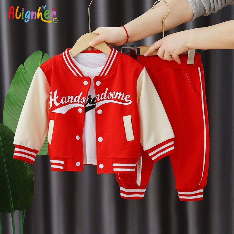 Toddler Boys Varsity Jacket and Pants Set | 2-Piece Handsome Outfit
