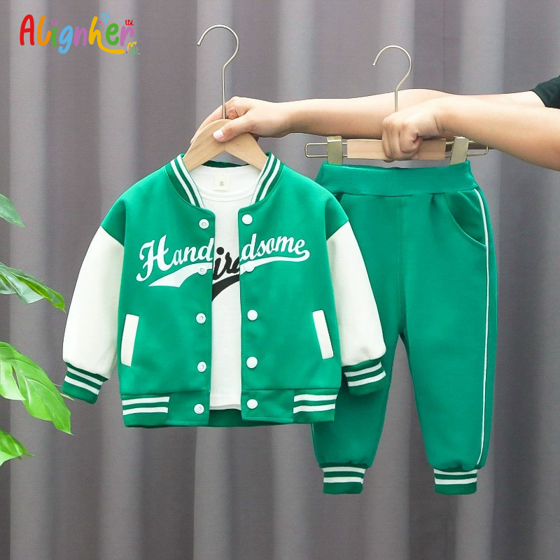Toddler Boys Varsity Jacket and Pants Set | 2-Piece Handsome Outfit