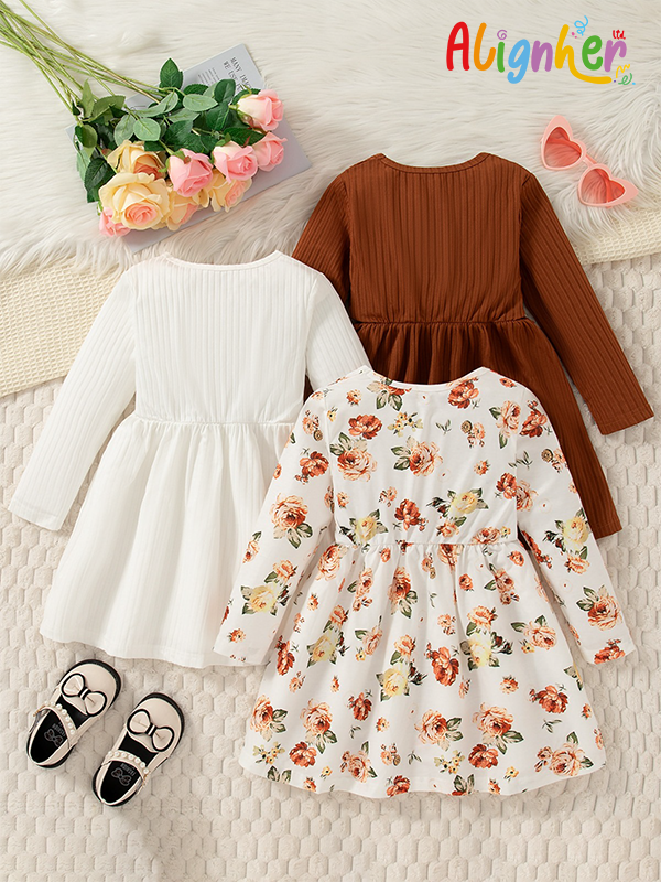 Baby Girl Long Sleeve Cotton Dress Set | Toddler Fall and Winter Outfits