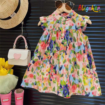 Baby Girl Summer Floral Dress | Toddler Sleeveless Party and Casual Outfit