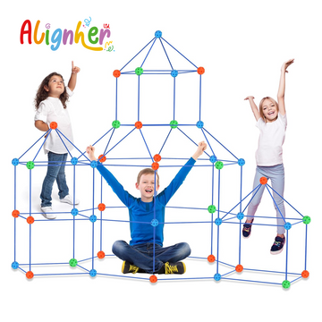Kids Fort Building Kit 450 Pieces – Construction Toy for Indoor Play, Build Your Own  Den with Sticks and Connectors, Ages 3+