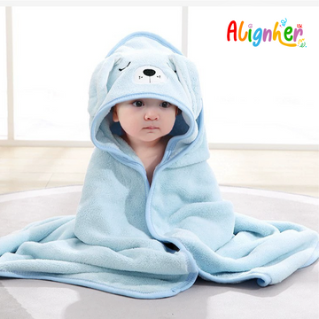 Baby Hooded Blanket with Animal Design – Soft Plush Swaddle Wrap for Newborns