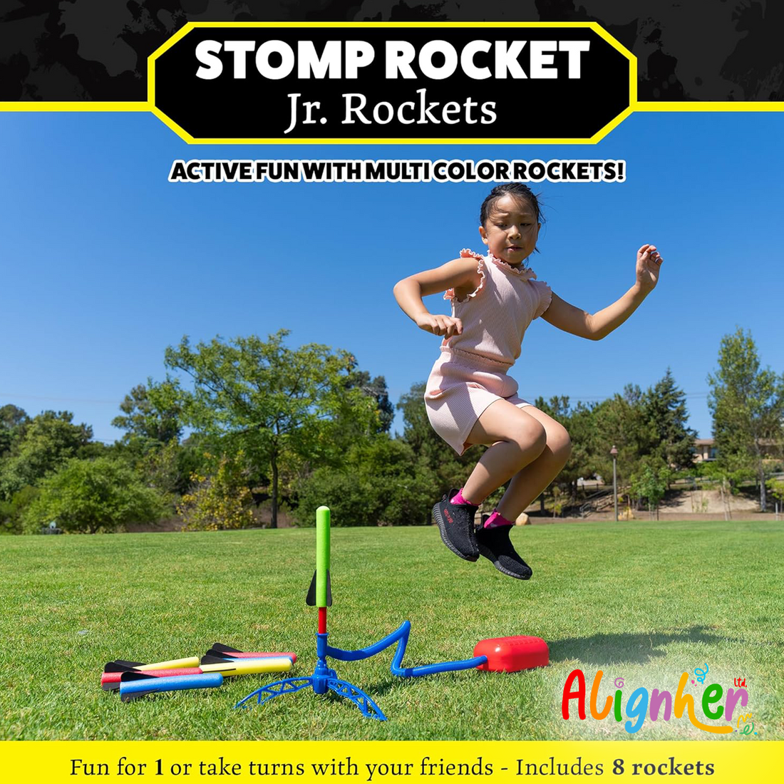 STEM Foam Three Rocket Launcher Set for Kids – Outdoor Stomp Rocket Toy with Adjustable  Launcher for Learning Angles and Trajectory