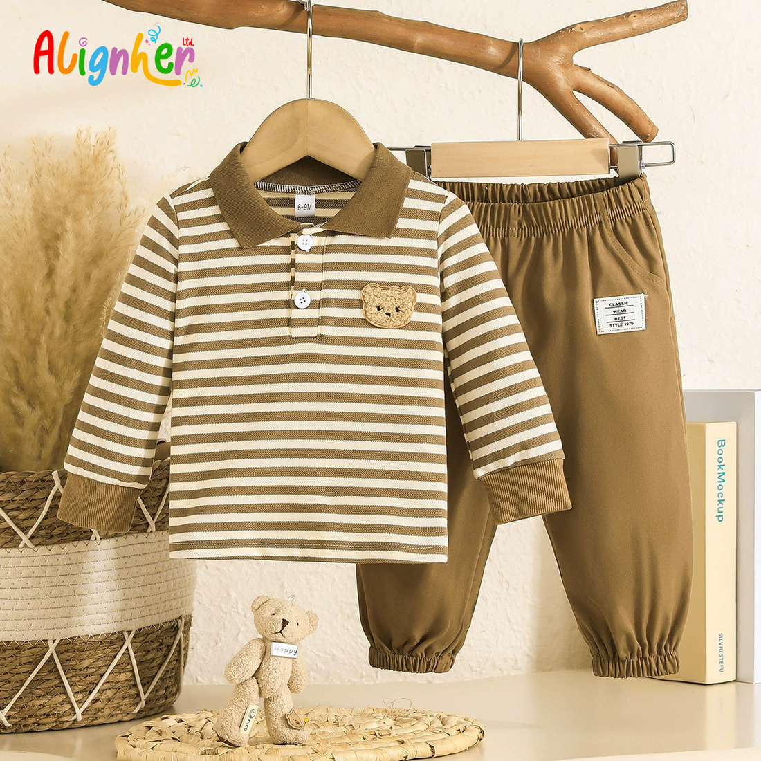 Boys Striped Long Sleeve Top and Pants Set | Toddler Casual Outfit