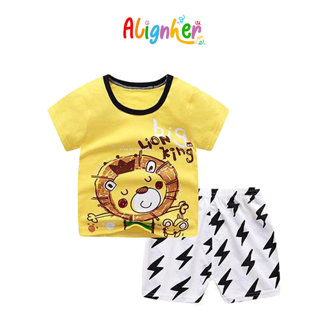 Baby Boy Summer Outfit Set | Cartoon Print T-Shirt and Plaid Shorts 2-Piece Toddler  Clothing